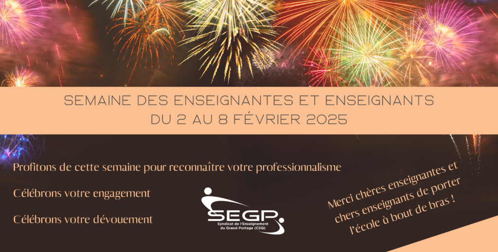Segp Semaine des enseignantes et enseignants | Syndicat de l'enseignement du ...
